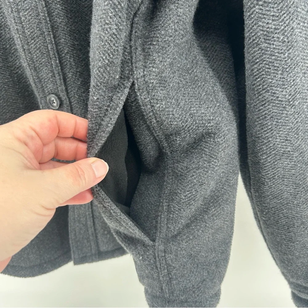 Jachs NY Sherpa Lined Shacket Mens 2XL Wool Blend‎ Shirt Jacket Gray Cabincore